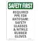 Signmission OSHA Sign, Required PPE For Antifoam Safety, 10in X 7in Rigid Plastic, 7" W, 10" H, Portrait OS-SF-P-710-V-11226 - alternate 1